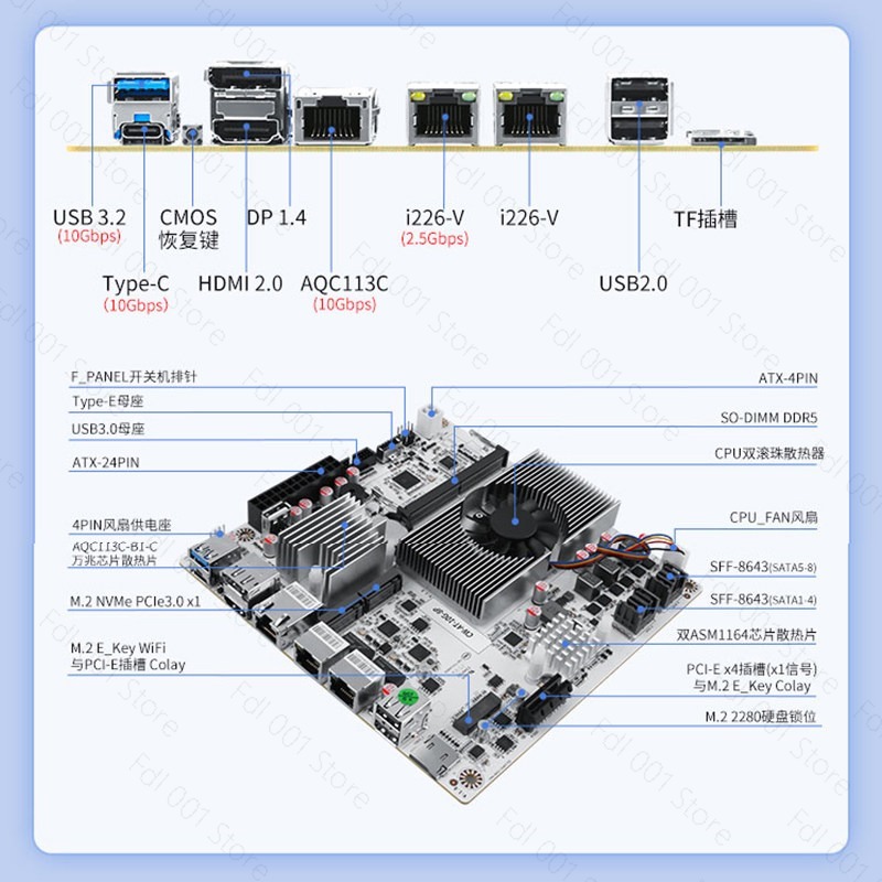 N150 8 Bay 10GbE NAS Motherboa - Mini Itx Dual 2.5G Nas Motherboard recension och pris
