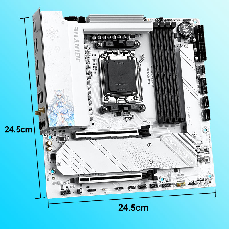 JGINYUE B650E Snow Dream AM5 M - Am5 Micro Atx Pcie 5.0 Motherboard recension och pris